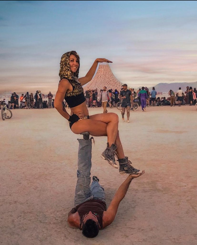 acro yoga at Burning Man